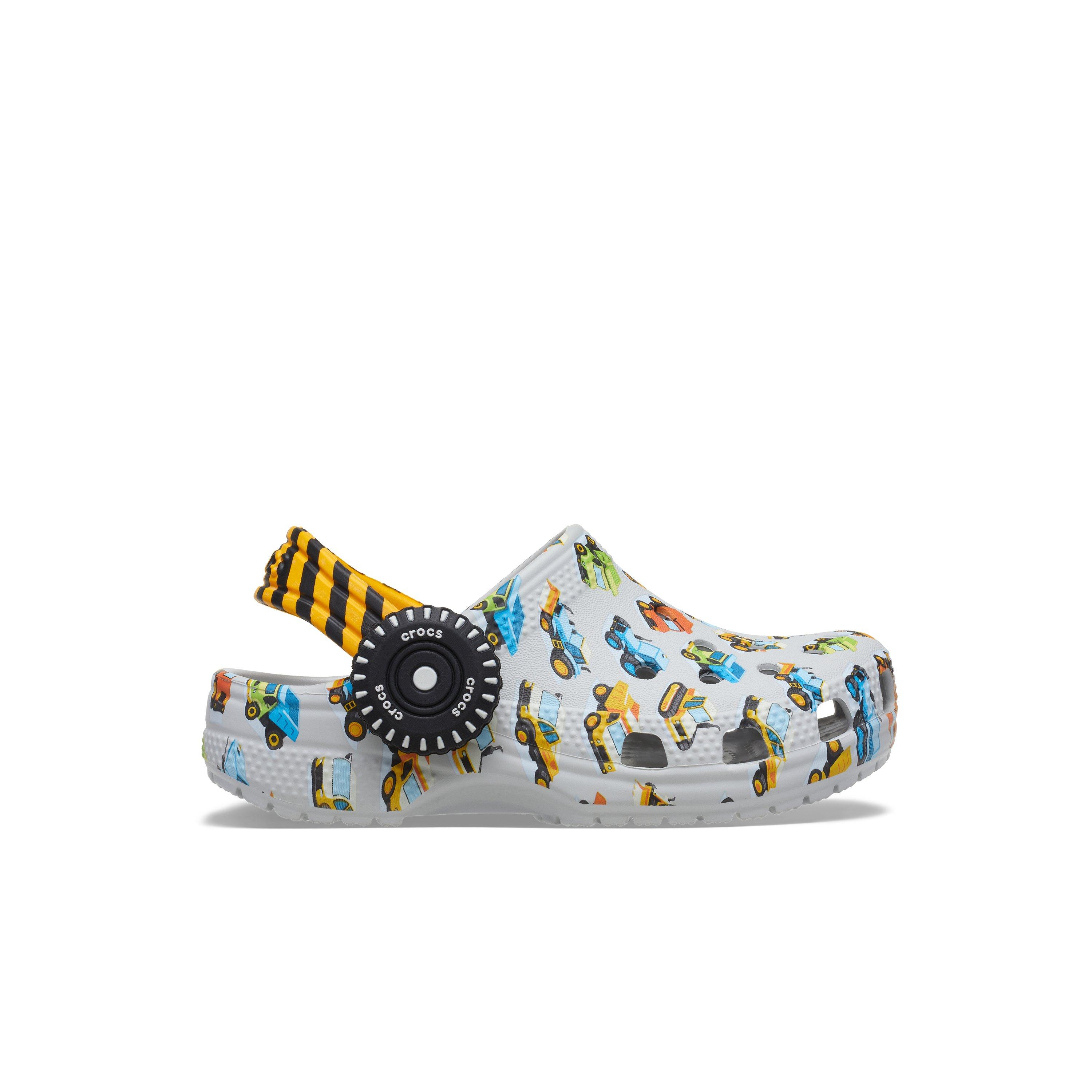 Crocs Classic "Construction Truck" Toddler Boys' Clog - GREY/YELLOW